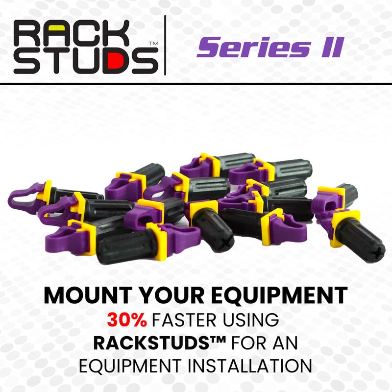 Rackstuds P20 Series II - Server Rack Screws 20-Pack | Cage Nut Replacement Purple 3.2mm/0.126" | A Faster, Easier Solution for Rack mounting Gear in 19" Racks with Square Punched Vertical Rails - Image 4